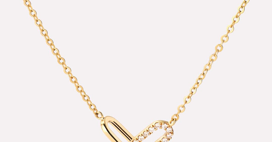 halskette aus massivem gelbgold mit diamantgliedern
